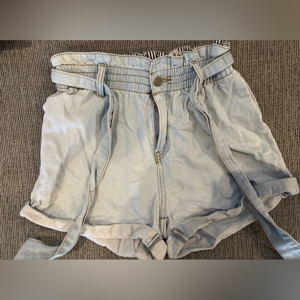 Light-wash jean shorts